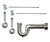 Lavatory Supply Kit - Brass Oval Handle with 1/4 Turn Ceramic Disc Cartridge Valve (MT6001-NL) - Angle, Massachusetts P-Trap
